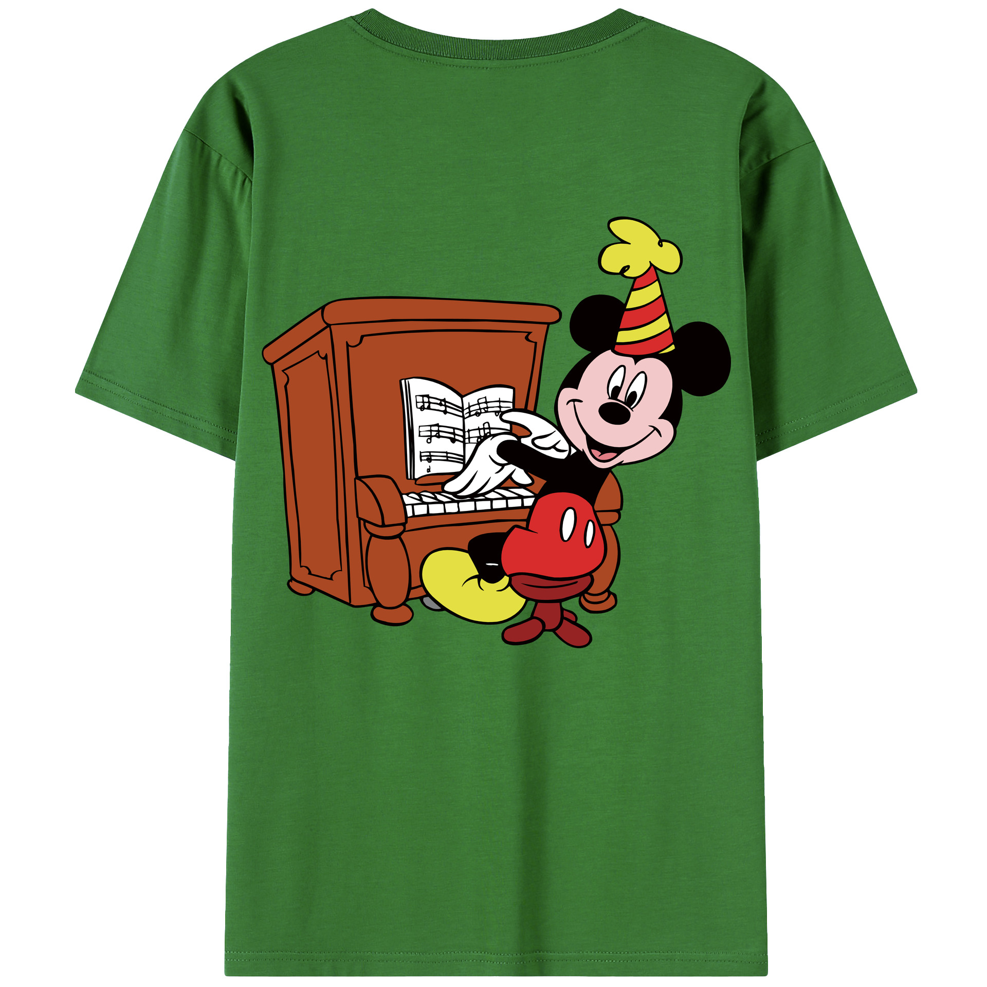 （画像用） ミッキーマウス Mickey Mouse レディース半袖Tシャツ(バックプリント)